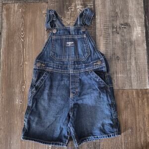Oshkosh B'gosh Blue Denim Overalls Shorts Size 3t